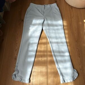 Express Light Blue Trousers with Ruffle Hem